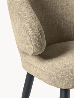 Sedia con braccioli in bouclé Celia