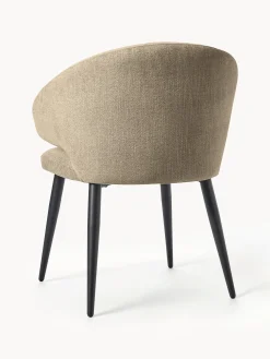 Sedia con braccioli in bouclé Celia
