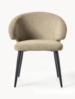 Sedia con braccioli in bouclé Celia