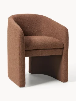 Sedia con braccioli in bouclé Mairo