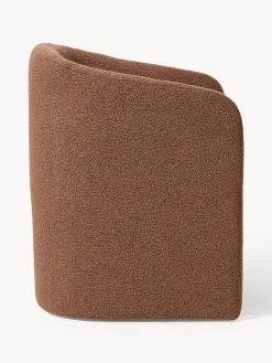 Sedia con braccioli in bouclé Mairo