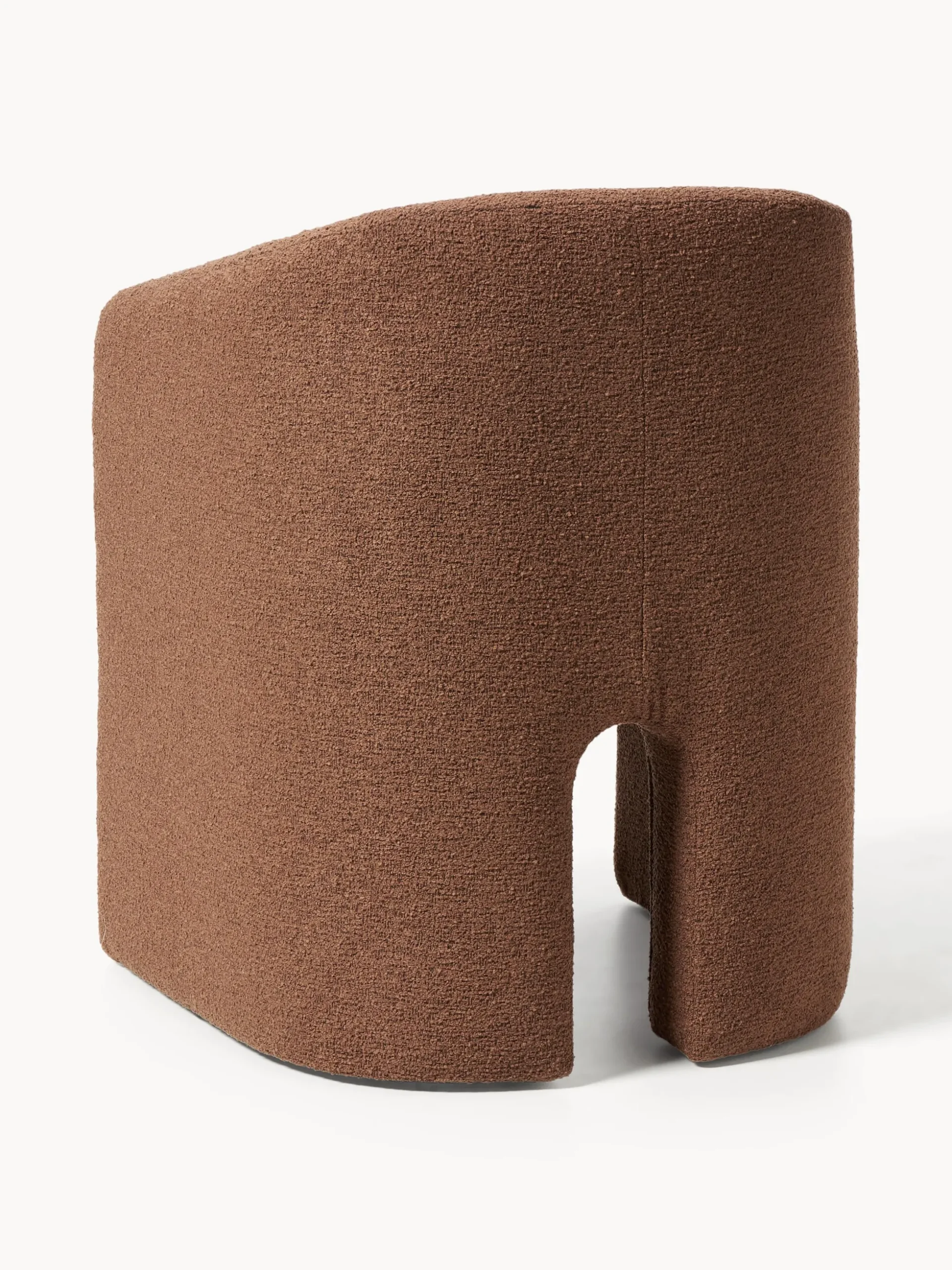 Sedia con braccioli in bouclé Mairo