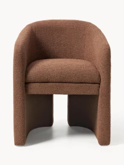 Sedia con braccioli in bouclé Mairo