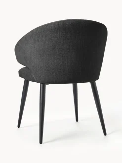 Sedia con braccioli in bouclé Celia