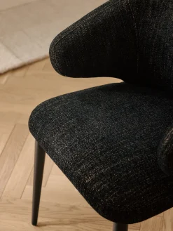 Sedia con braccioli in bouclé Celia