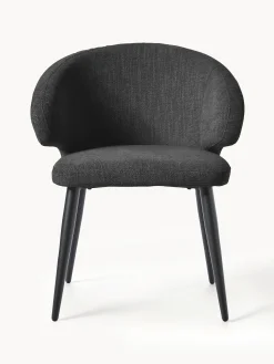 Sedia con braccioli in bouclé Celia