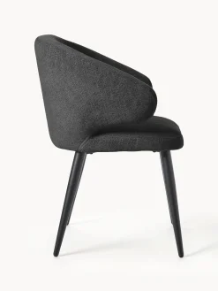 Sedia con braccioli in bouclé Celia