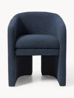 Sedia con braccioli in bouclé Mairo