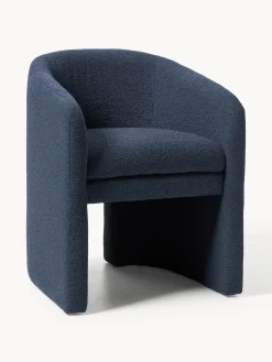 Sedia con braccioli in bouclé Mairo