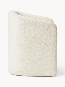 Sedia con braccioli in bouclé Mairo