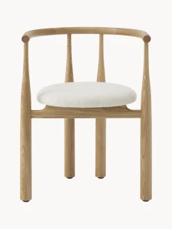 Sedia con braccioli in legno di quercia Bukowski