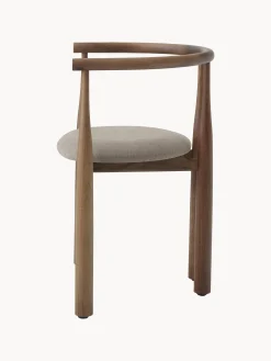 Sedia con braccioli in legno di noce Bukowski