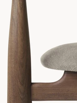 Sedia con braccioli in legno di noce Bukowski