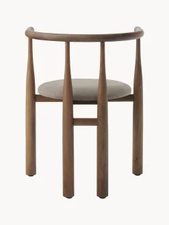 Sedia con braccioli in legno di noce Bukowski