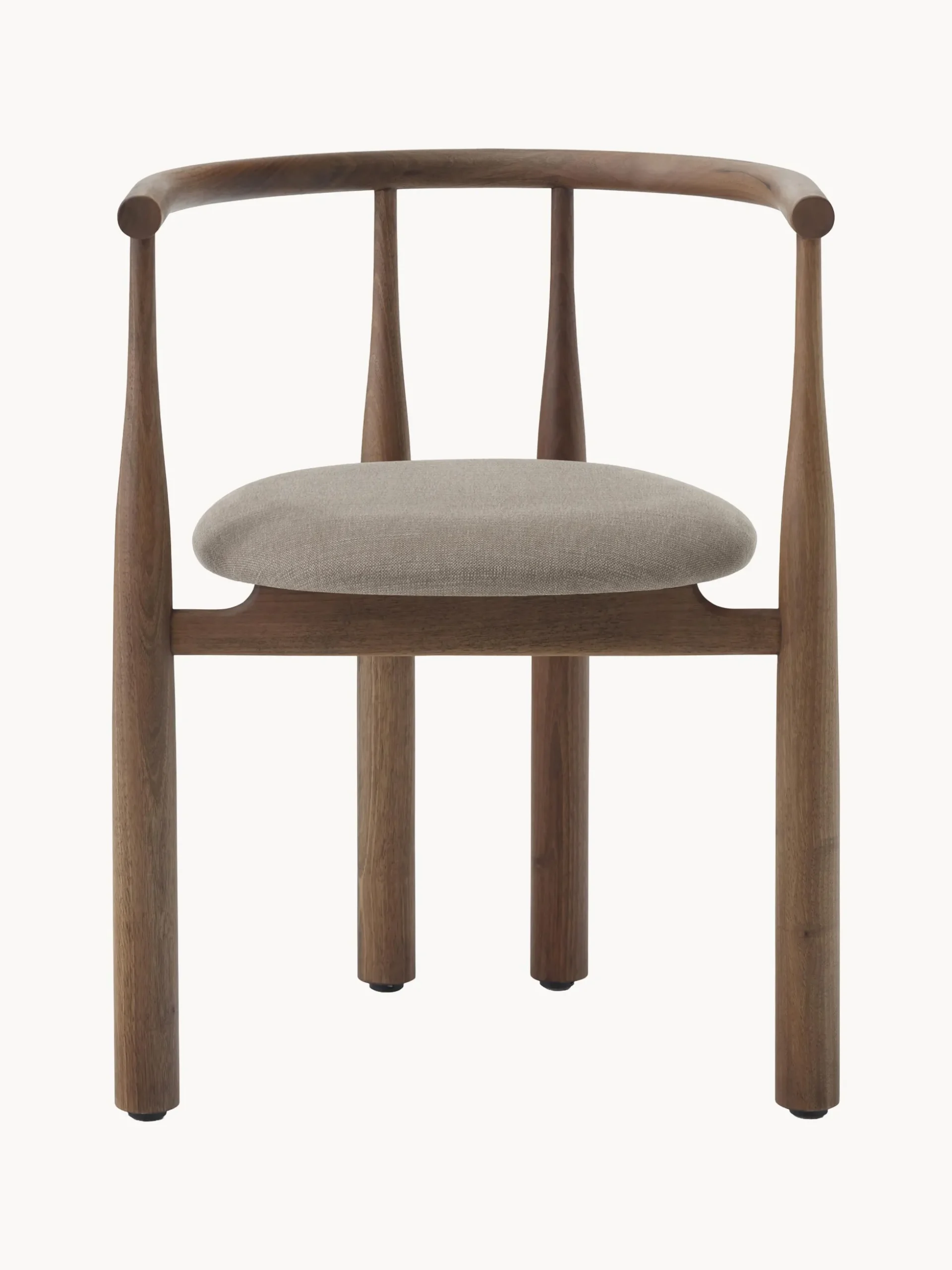 Sedia con braccioli in legno di noce Bukowski