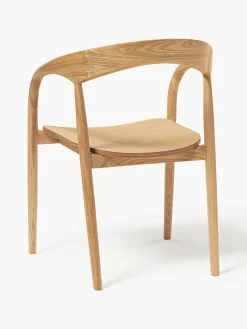 Sedia con braccioli in legno di frassino Camille