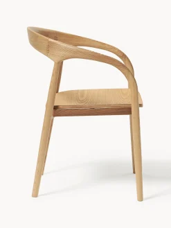 Sedia con braccioli in legno di frassino Camille