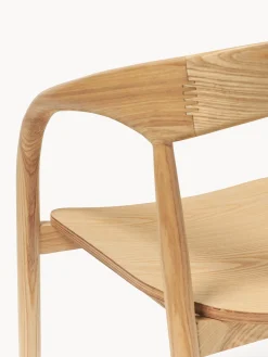 Sedia con braccioli in legno di frassino Camille