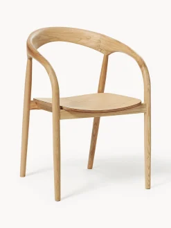 Sedia con braccioli in legno di frassino Camille