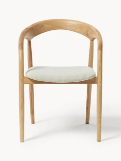 Sedia con braccioli in legno di frassino con cuscino seduta Camille