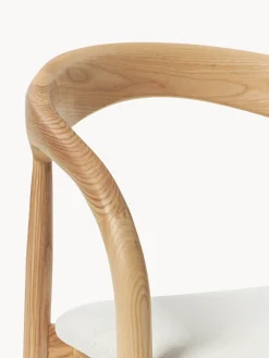 Sedia con braccioli in legno di frassino con cuscino seduta Camille