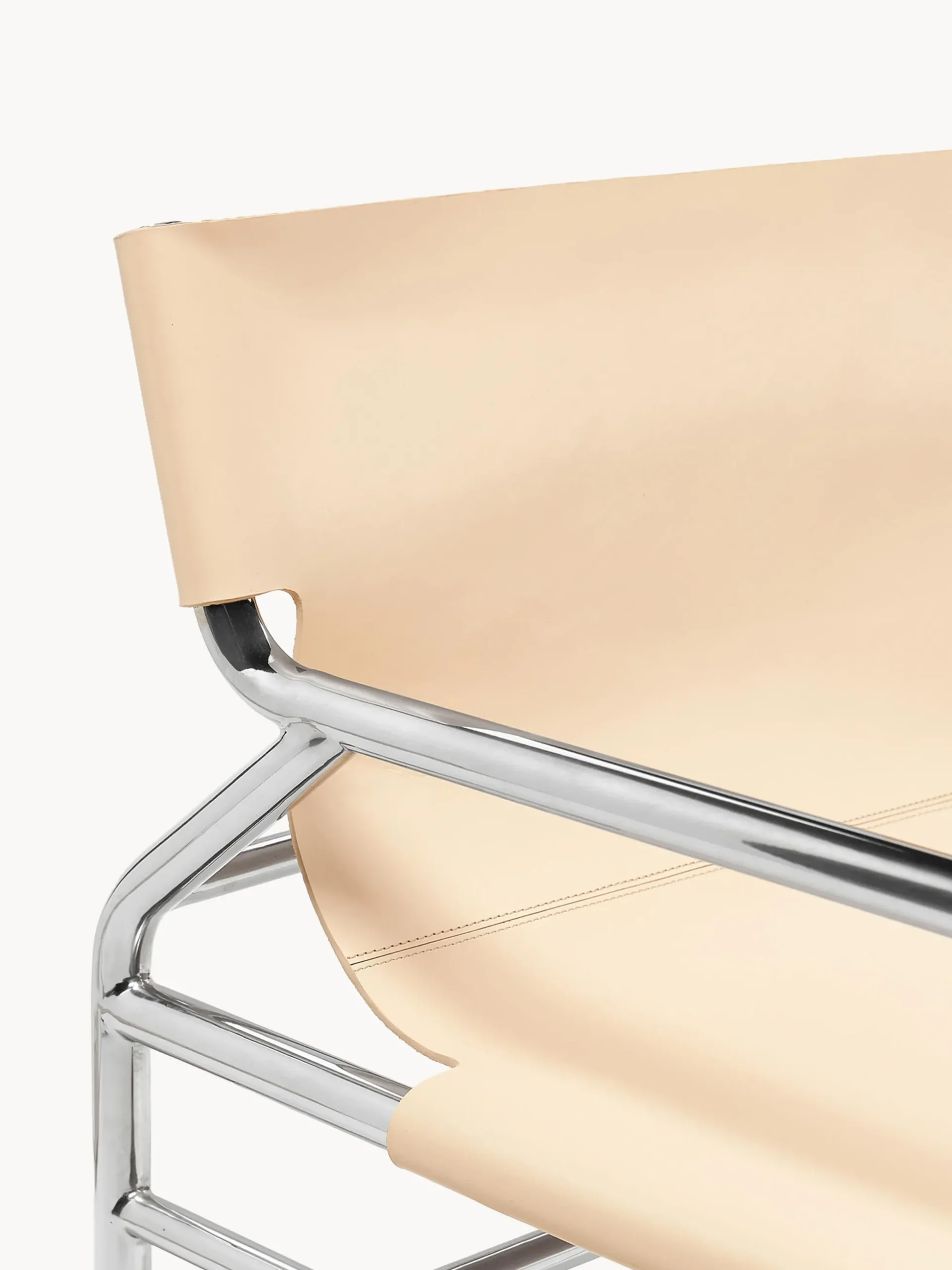 Sedia con braccioli in pelle Dion