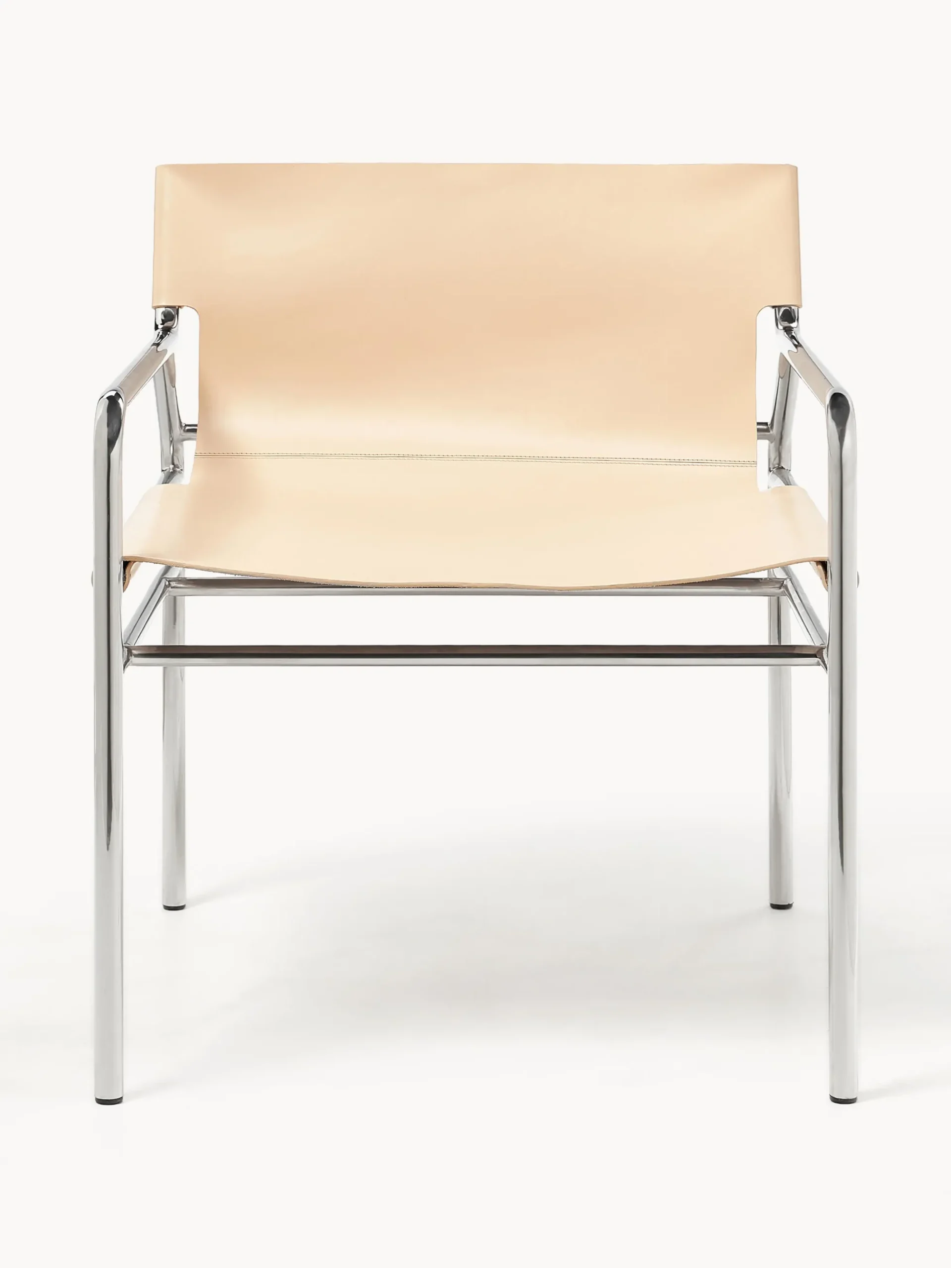 Sedia con braccioli in pelle Dion