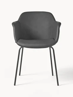 Sedia con braccioli in similpelle con seduta stretta Fiji