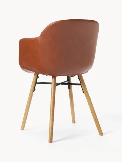 Sedia con braccioli in similpelle con seduta stretta Fiji