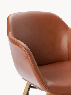 Sedia con braccioli in similpelle con seduta stretta Fiji