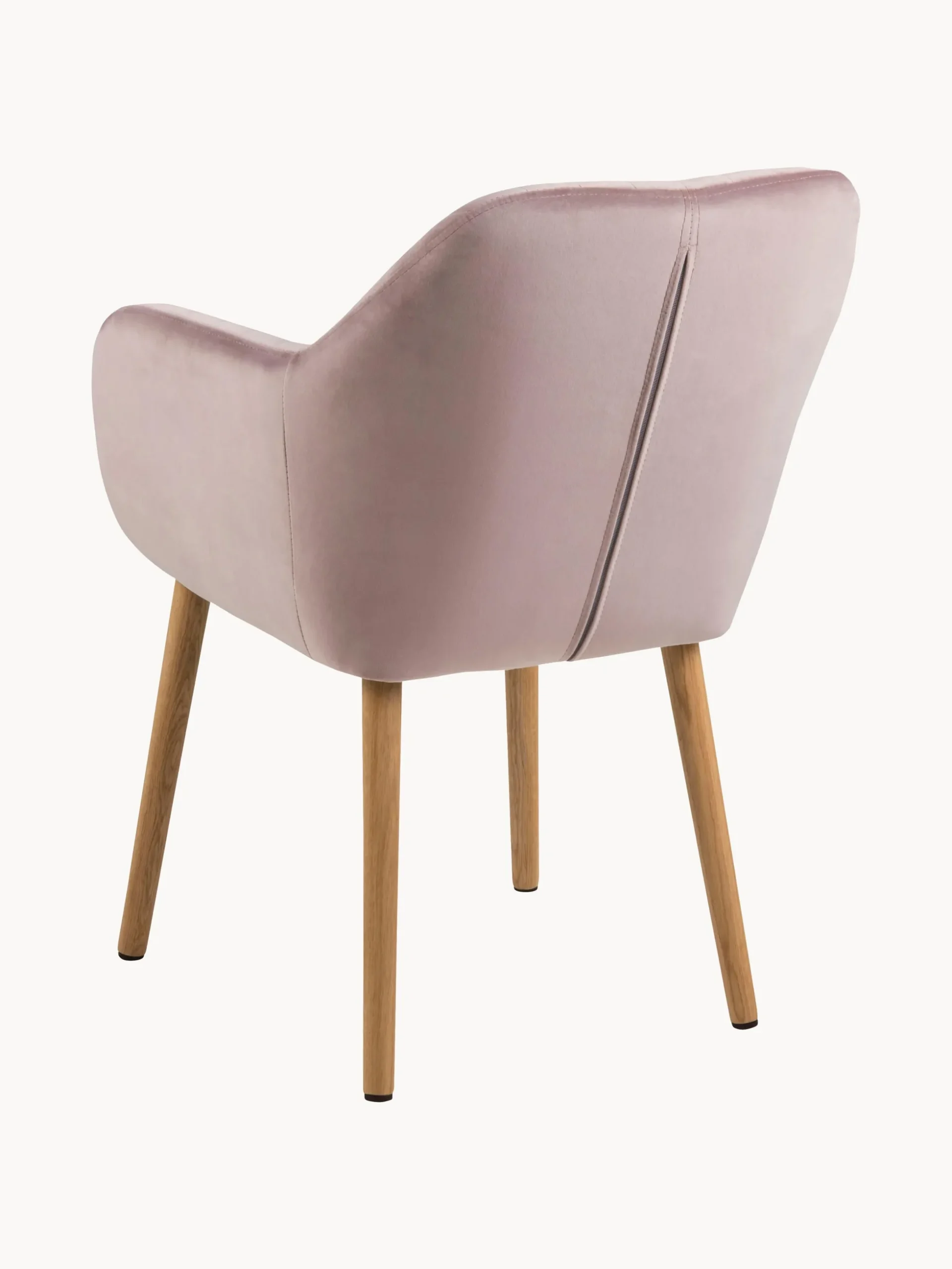 Sedia con braccioli in velluto e gambe in legno Emilia