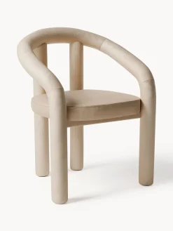 Sedia con braccioli in velluto Calan