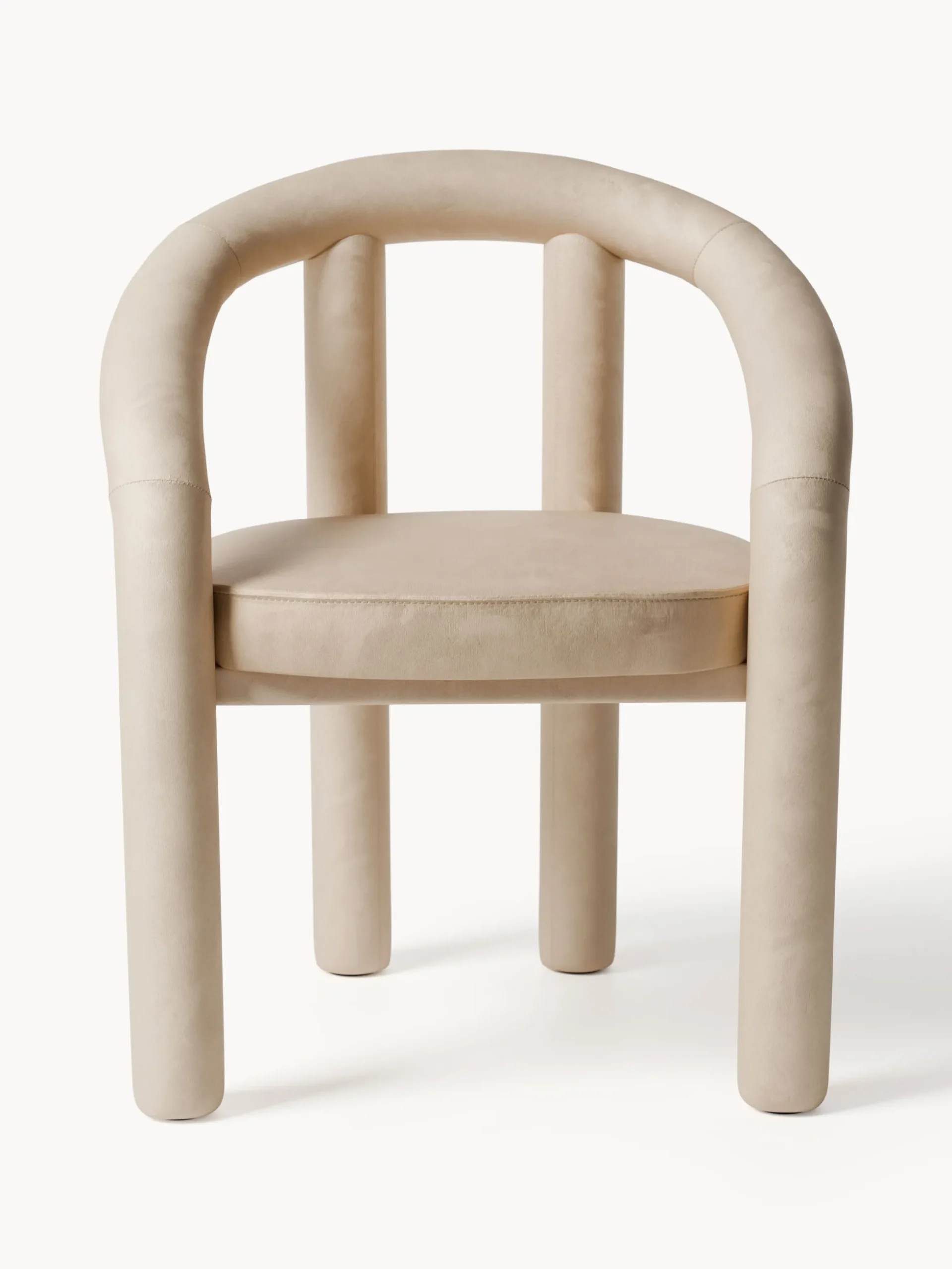 Sedia con braccioli in velluto Calan