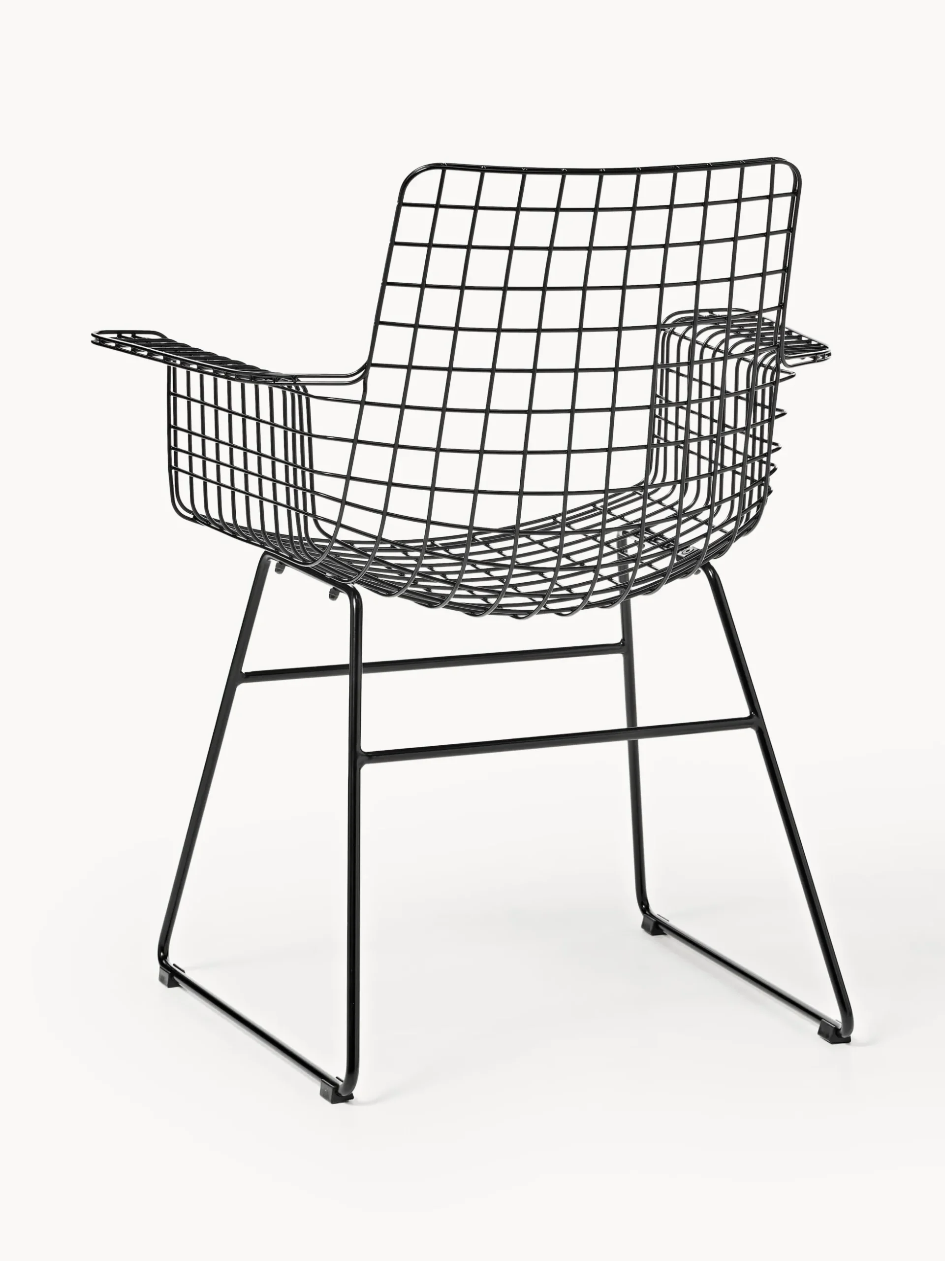 Sedia da pranzo con braccioli in metallo Wire