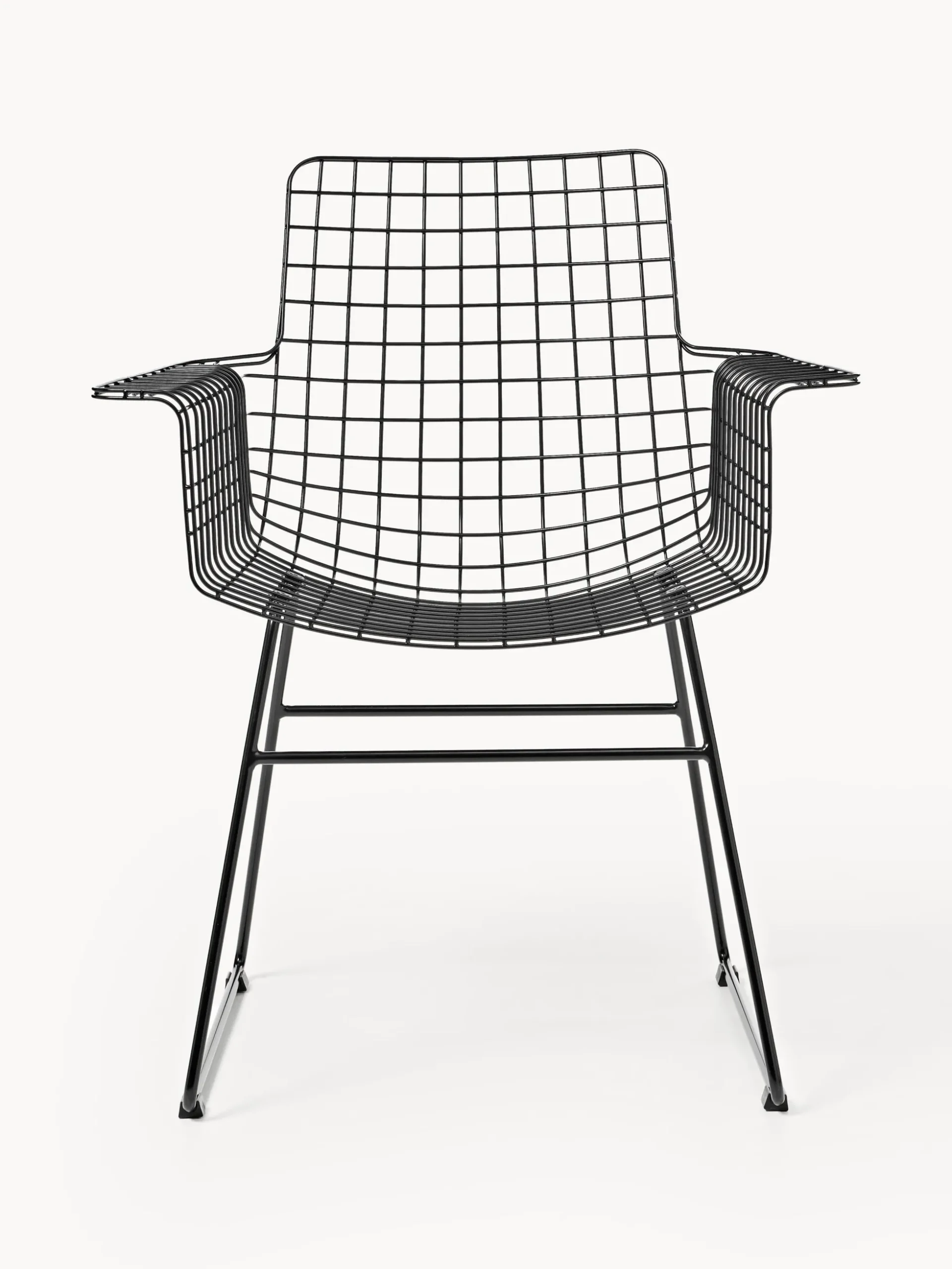 Sedia da pranzo con braccioli in metallo Wire