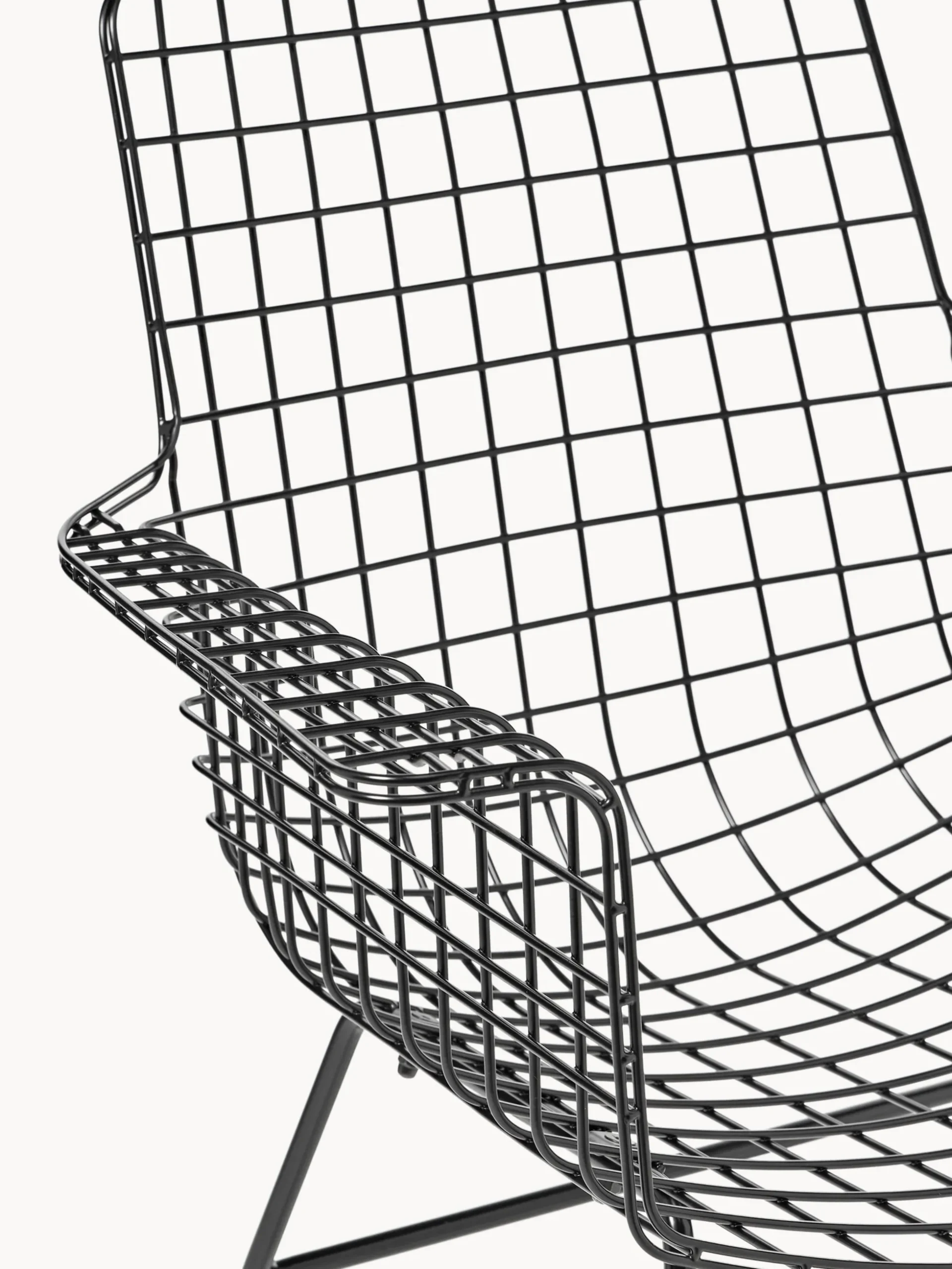 Sedia da pranzo con braccioli in metallo Wire