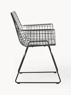 Sedia da pranzo con braccioli in metallo Wire
