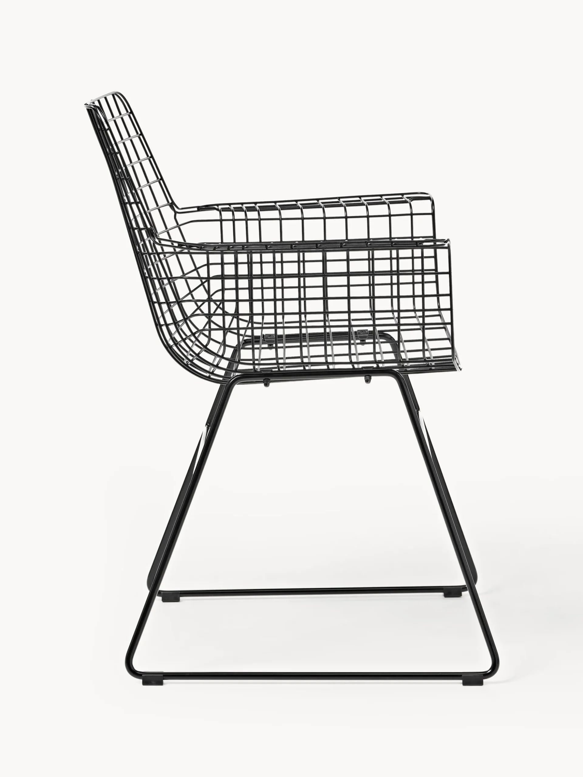 Sedia da pranzo con braccioli in metallo Wire