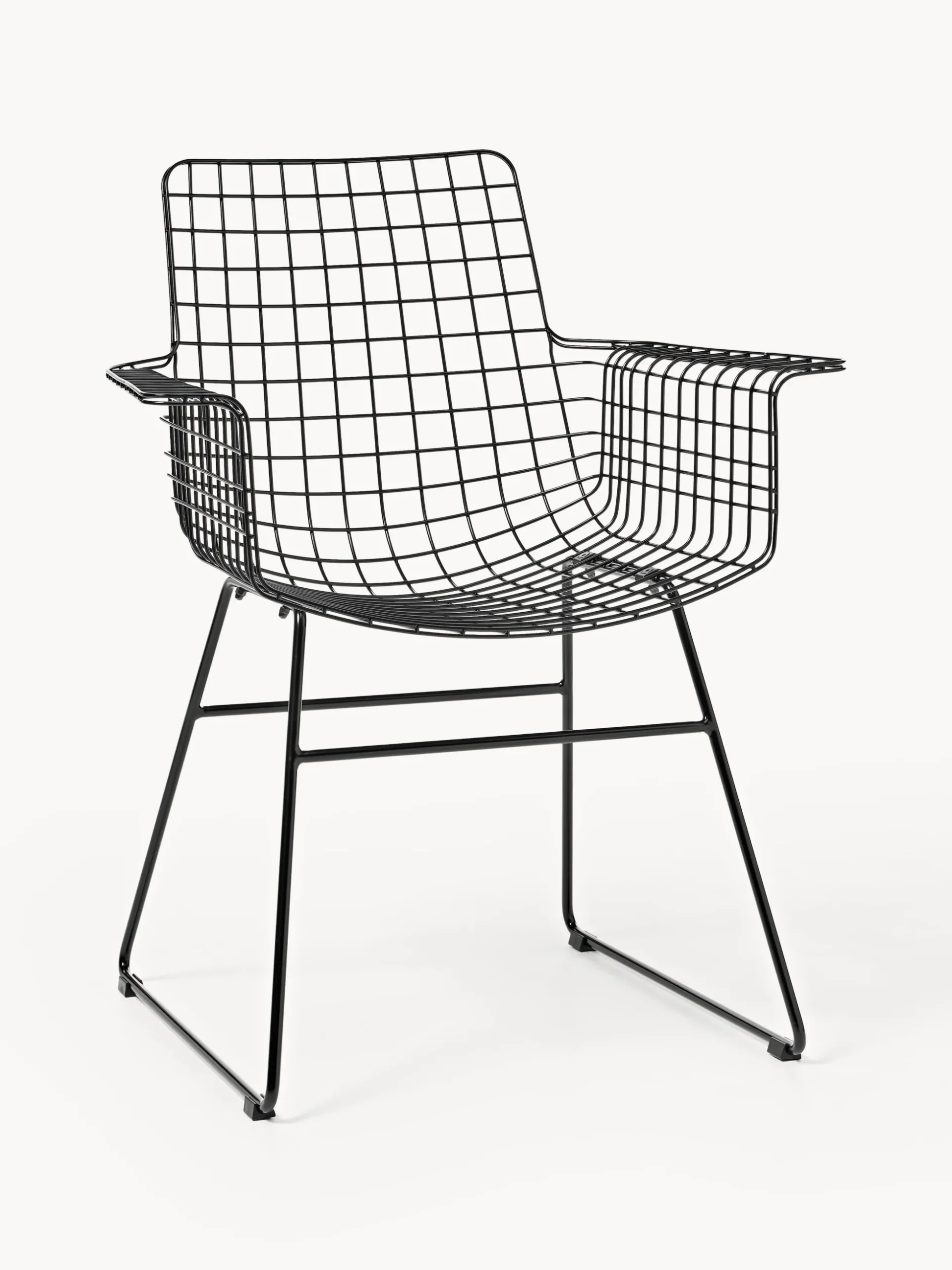 Sedia da pranzo con braccioli in metallo Wire