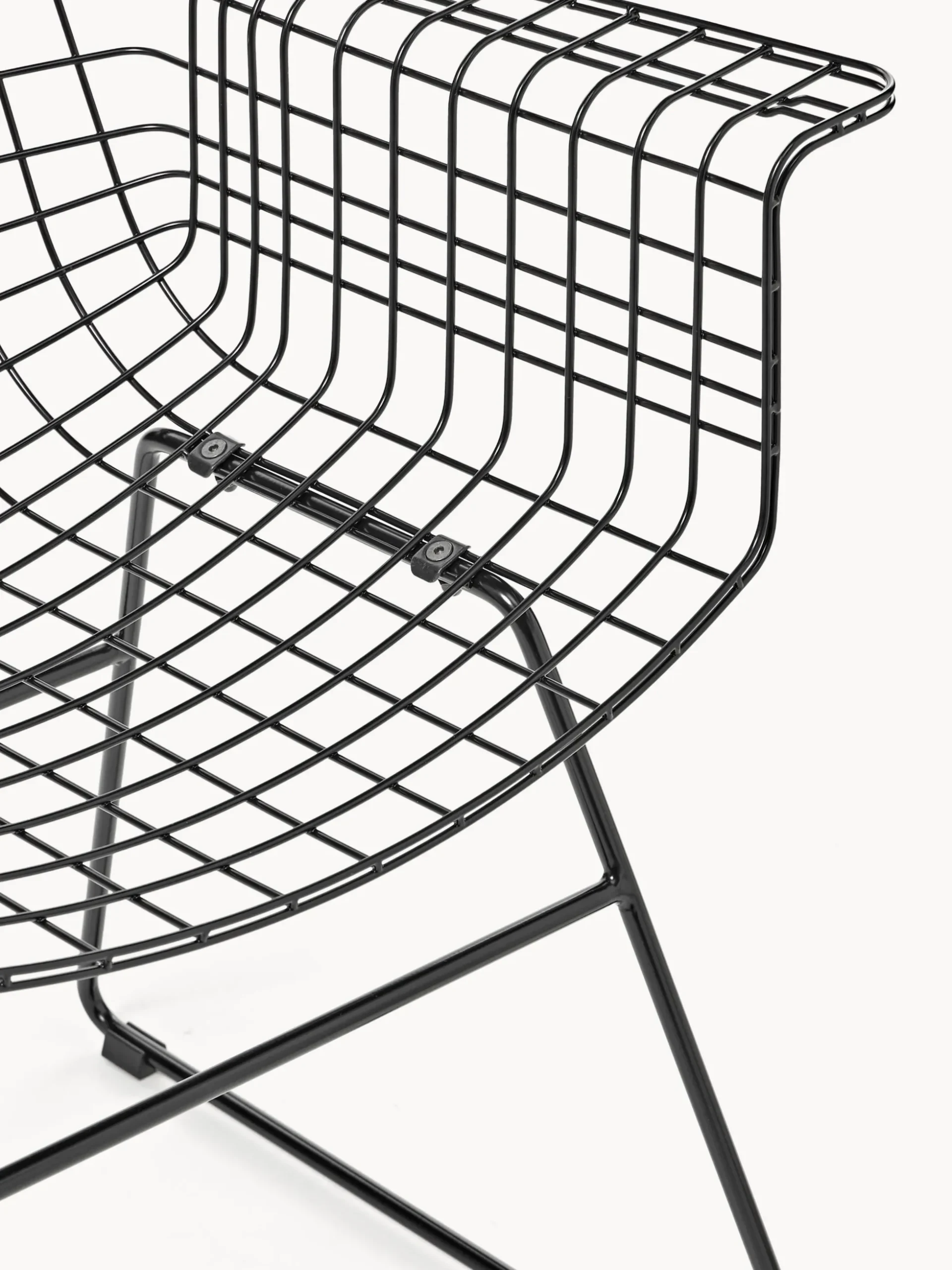 Sedia da pranzo con braccioli in metallo Wire