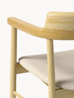 Sedia da pranzo in legno di quercia con braccioli Bohr