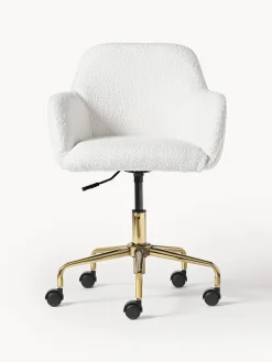 Sedia da scrivania in bouclé Lucie