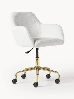 Sedia da scrivania in bouclé Lucie