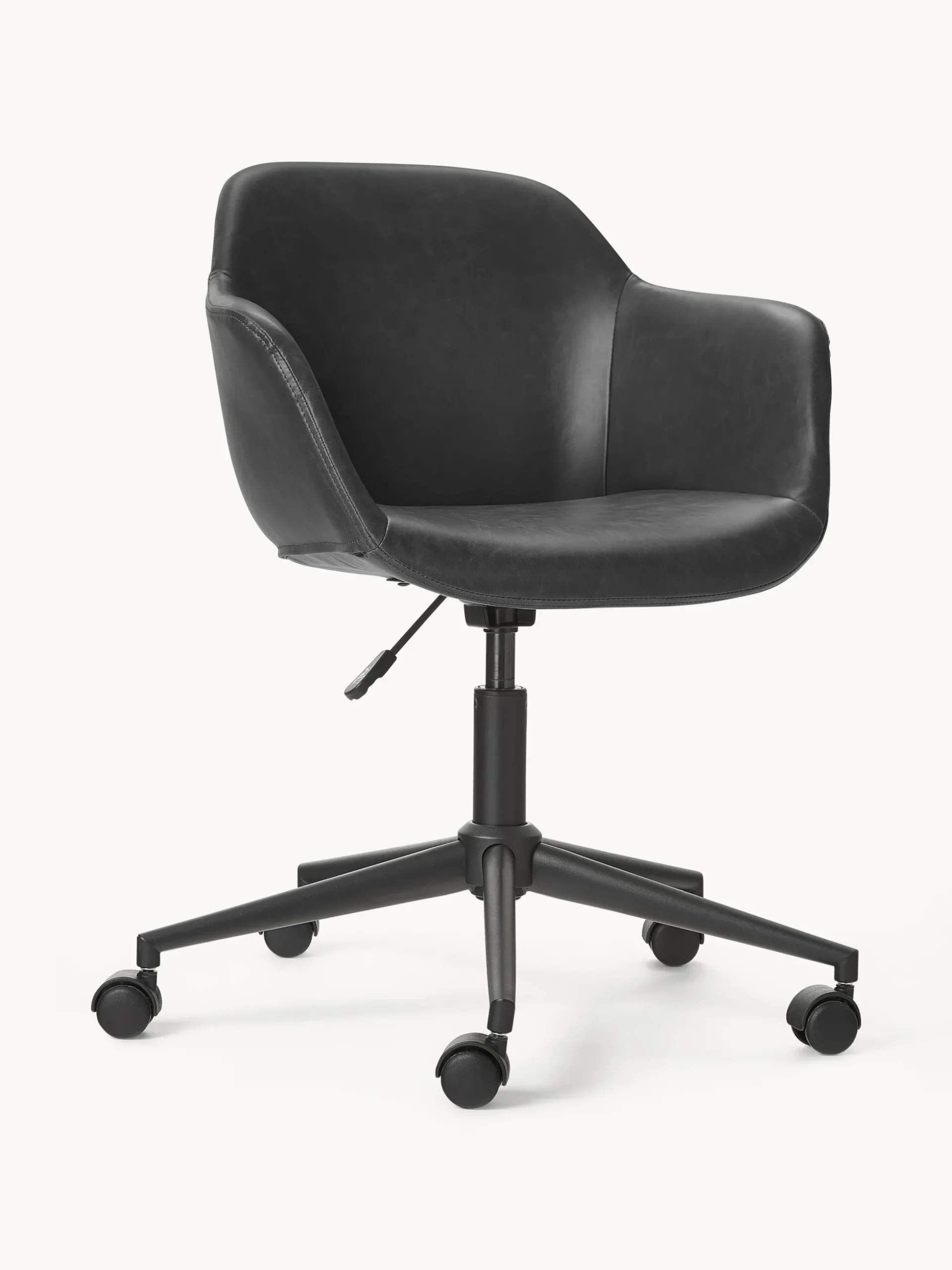 Sedia da scrivania in similpelle con seduta stretta Fiji
