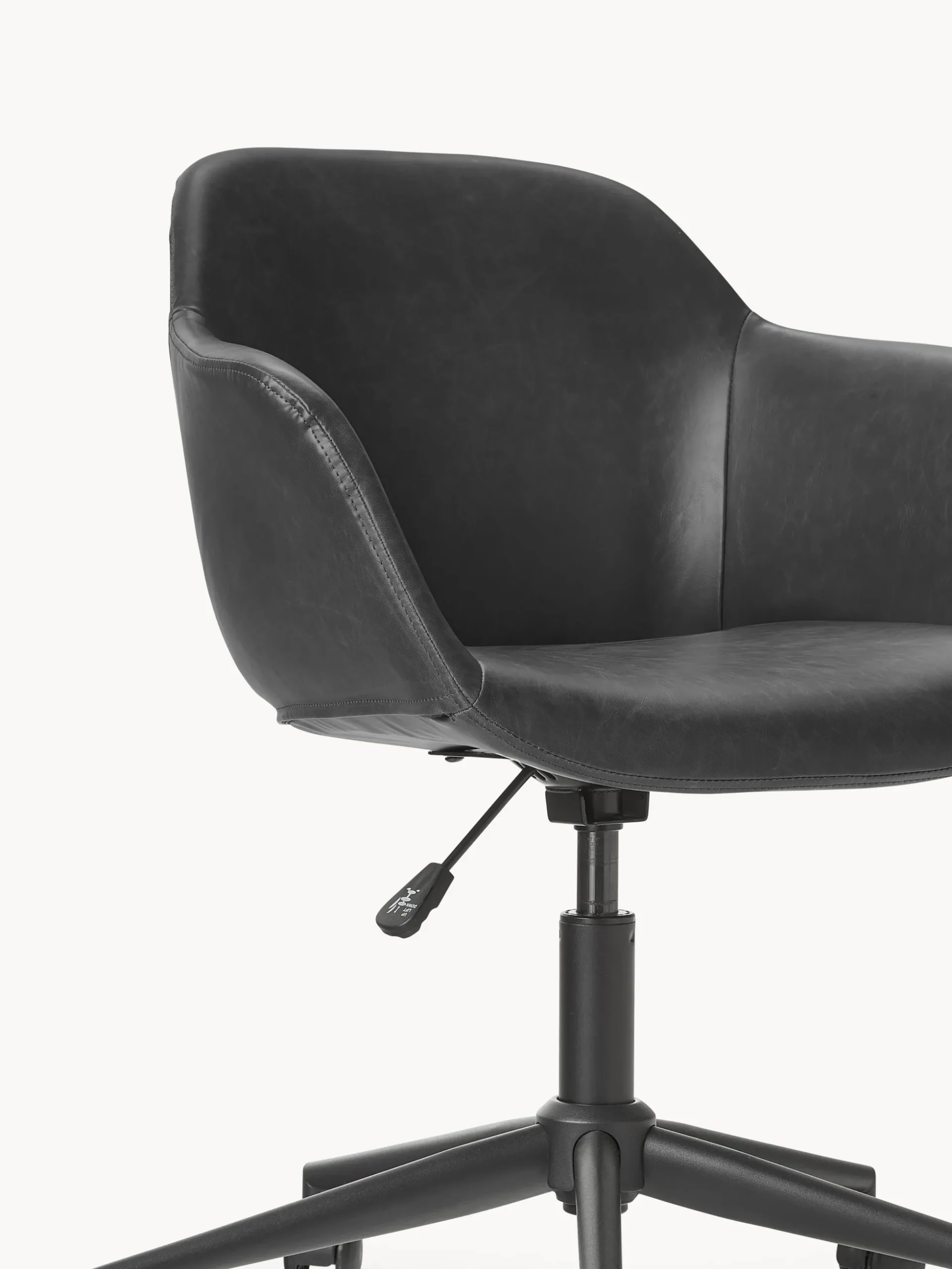 Sedia da scrivania in similpelle con seduta stretta Fiji