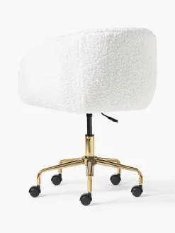 Sedia da scrivania in teddy regolabile in altezza Emmie
