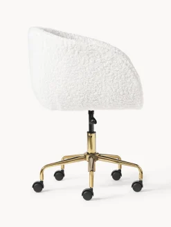 Sedia da scrivania in teddy regolabile in altezza Emmie