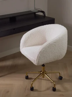 Sedia da scrivania in teddy regolabile in altezza Emmie