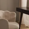 Sedia da scrivania in velluto con braccioli Oyster, regolabile in altezza