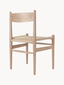 Sedia in legno con seduta intrecciata a mano CH36
